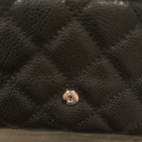 Chanel style Black and silver caviar wallet - Picture 5 of 7